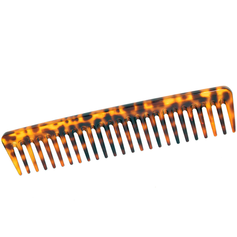 Parcelona French Wide Tooth Rake Leopard Pattern Large Celluloid Hair Detangling