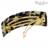 French Amie Broad Curved Oblong White Tokyo Extra Wide Volume Hair Clip Barrette