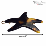 French Amie Star Fish Small Hair Clips Cellulose Acetate Beach Barrette Slide Set of 2