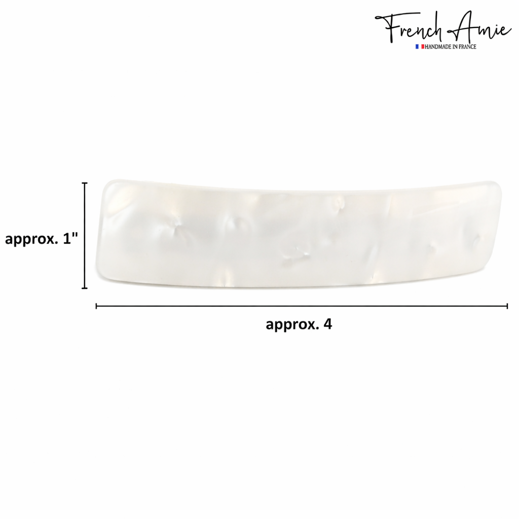 French Amie Long Rectangle Handmade Large Hair Barrette Clip for Women N Girls