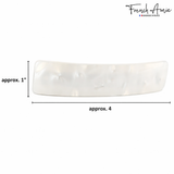 French Amie Long Rectangle Handmade Large Hair Barrette Clip for Women N Girls