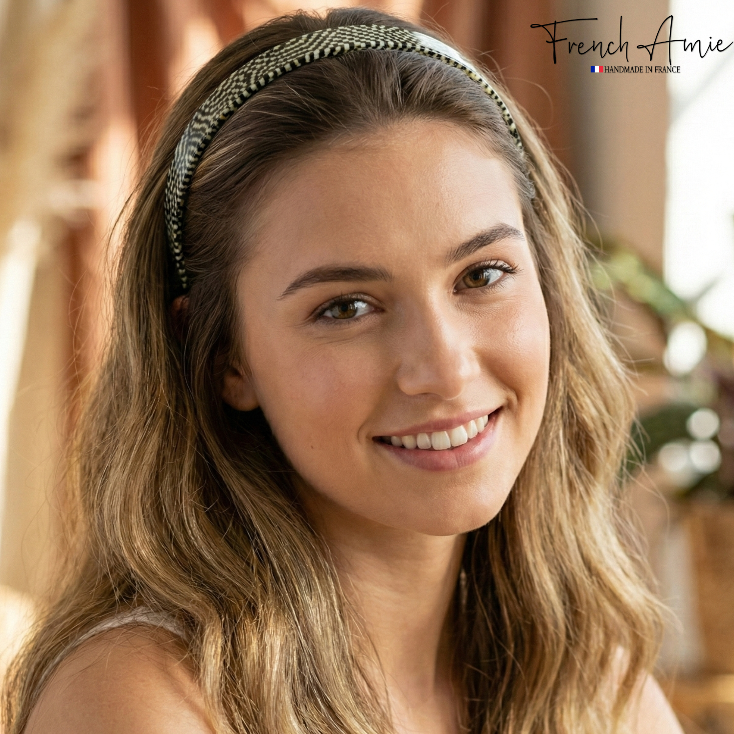 French Amie Wide Headband 1/2" Handmade Celluloid Hair Accessories Women & Girls