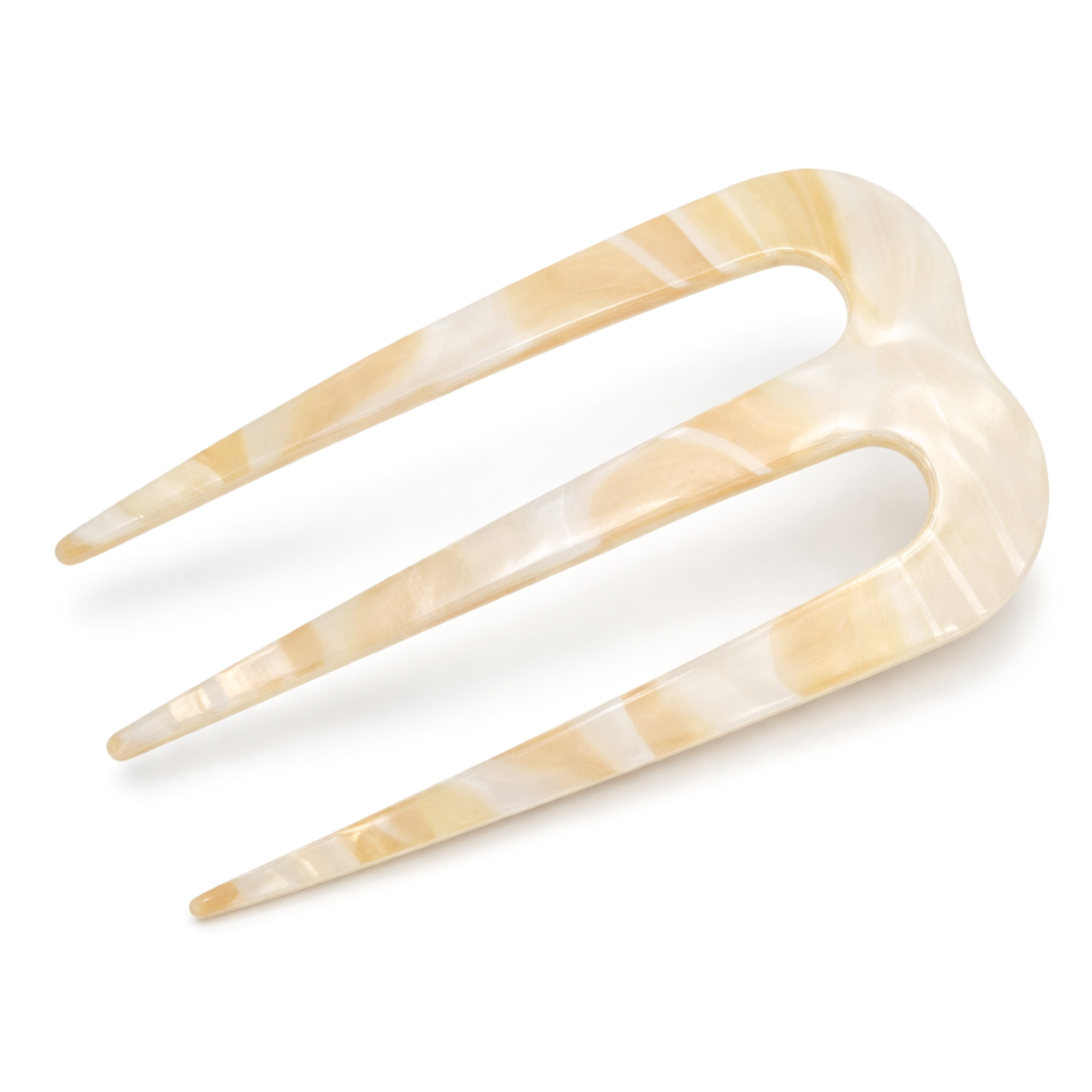 French Amie Tri Prongs 3" Medium Handmade Cellulose Bun Holder Women Hair Pin
