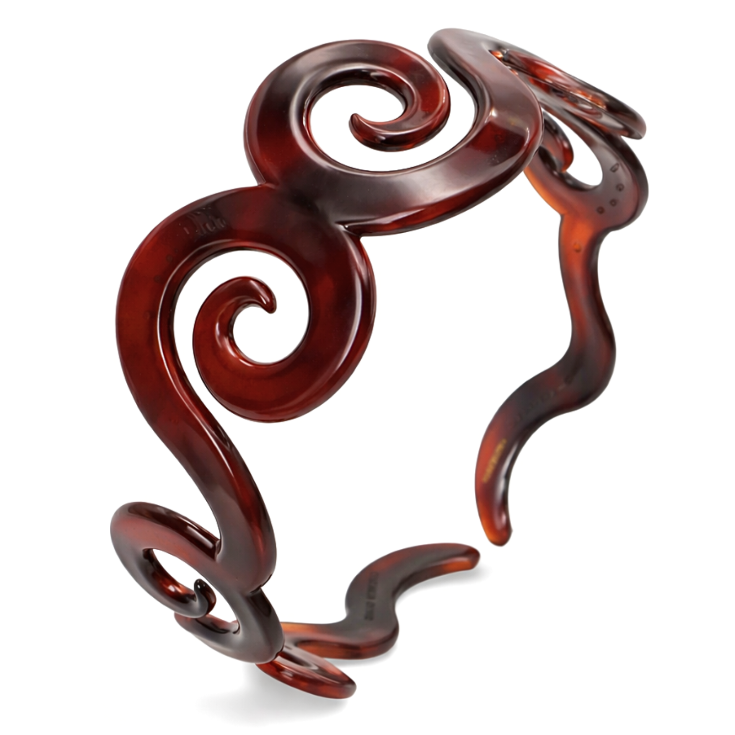 Parcelona French Swirls Wide Light Non-Brittle Celluloid Shell Hair Headband