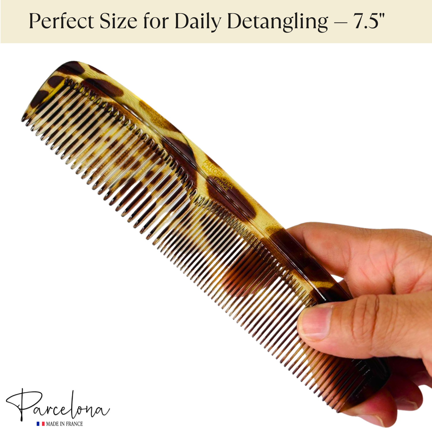 Parcelona French Dressing Comb 7.5" Wide Narrow Teeth Detangler Hair Accessories