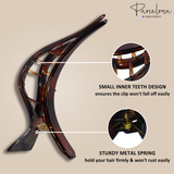 Parcelona French Cardinal Beak Shell Celluloid Medium Hair Slider Yoga Claw Clip