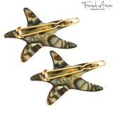 French Amie Star Fish Small Hair Clips Cellulose Acetate Beach Barrette Slide Set of 2