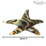 French Amie Star Fish Small Hair Clips Cellulose Acetate Beach Barrette Slide Set of 2
