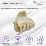 French Amie Belle Small Handmade Celluloid Acetate Jaw Hair Claw for Women