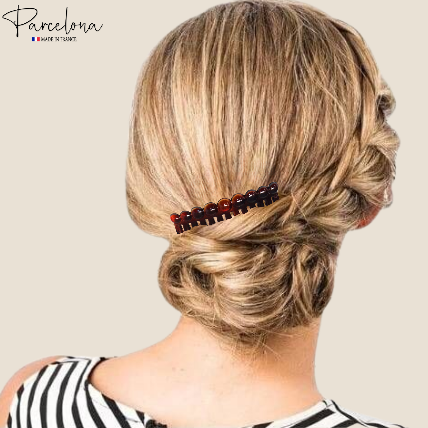 Parcelona French Circles Edge Small 2.75” Cellulose Side Hair Combs - 2 Pcs