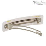 French Amie Long Rectangle Handmade Large Hair Barrette Clip for Women N Girls