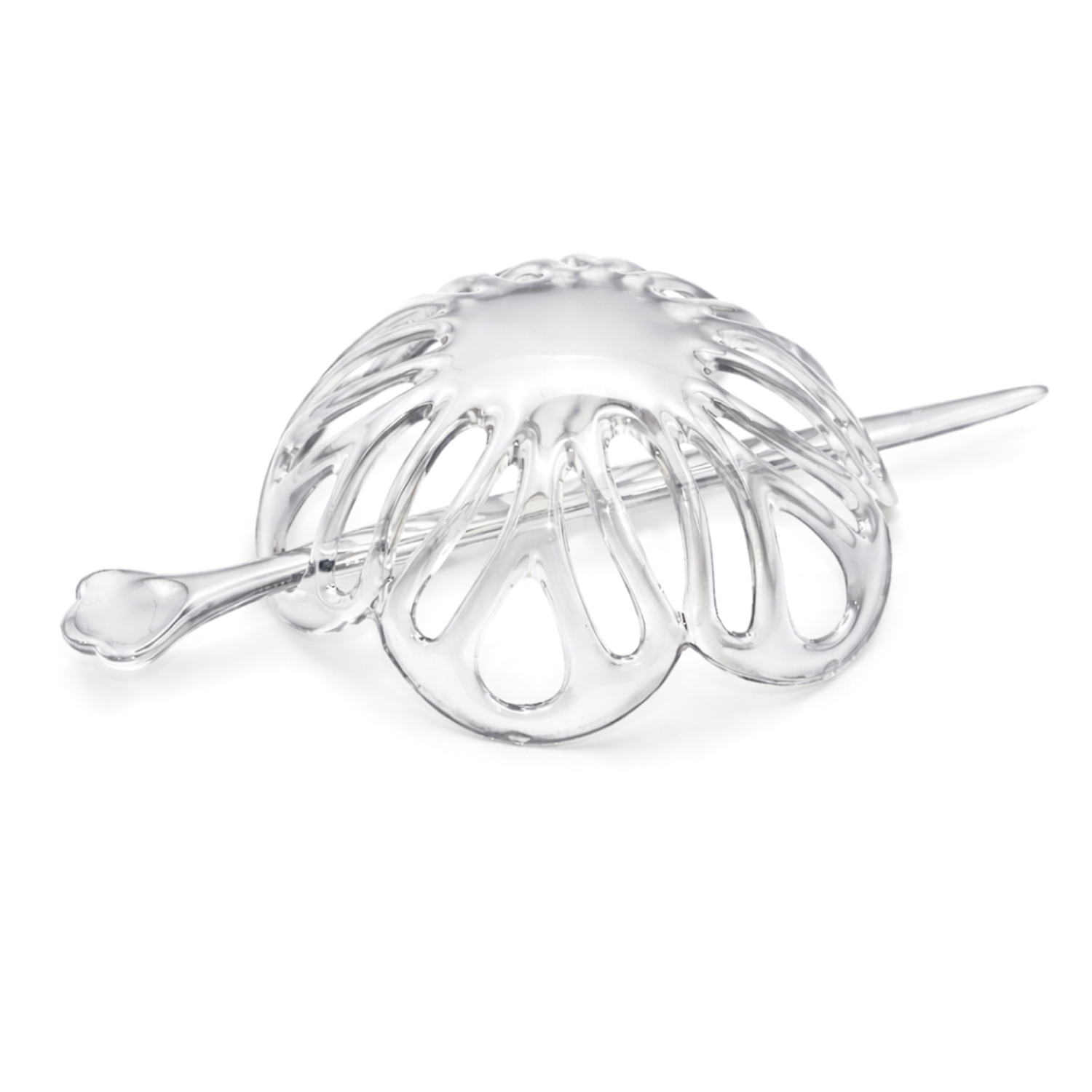Parcelona French Radial 3.5 Inch Dome Bun Holder Hair Slide Cuff Pin with Stick
