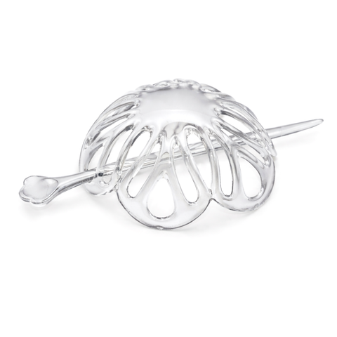 Parcelona French Radial 3.5 Inch Dome Bun Holder Hair Slide Cuff Pin with Stick