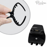 Parcelona French Mignon 1.25" Mini Hair Claw Crystal Accent Clips for Women 2pcs