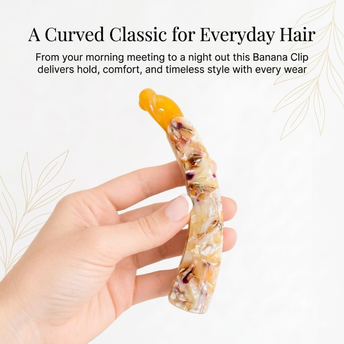 Moeni Curve Extra Large 5 Inch Cellulose Acetate Banana Hair Clip for Women