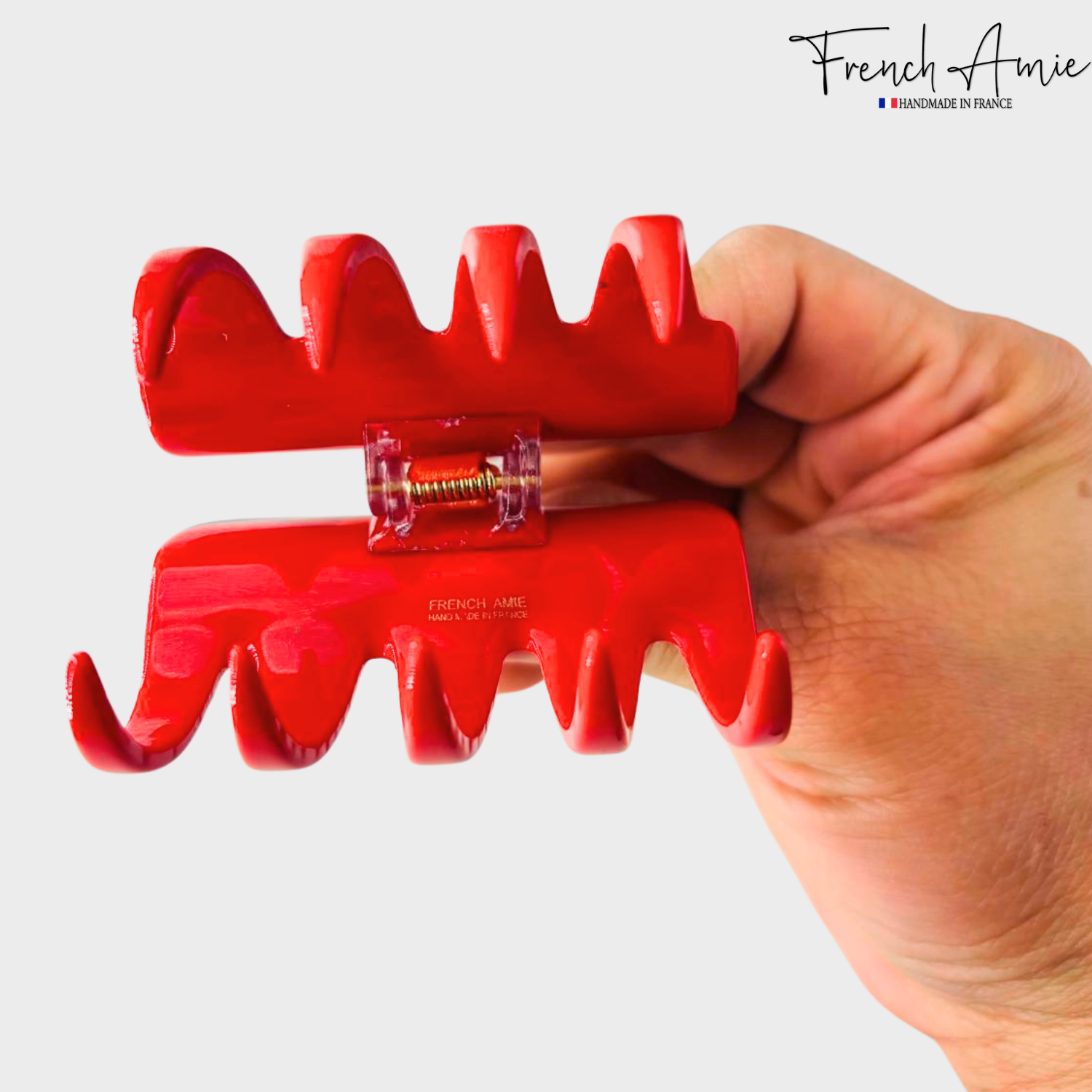French Amie Crown Wave Small 2.5” Cellulose Handmade Interlocking Hair Claw