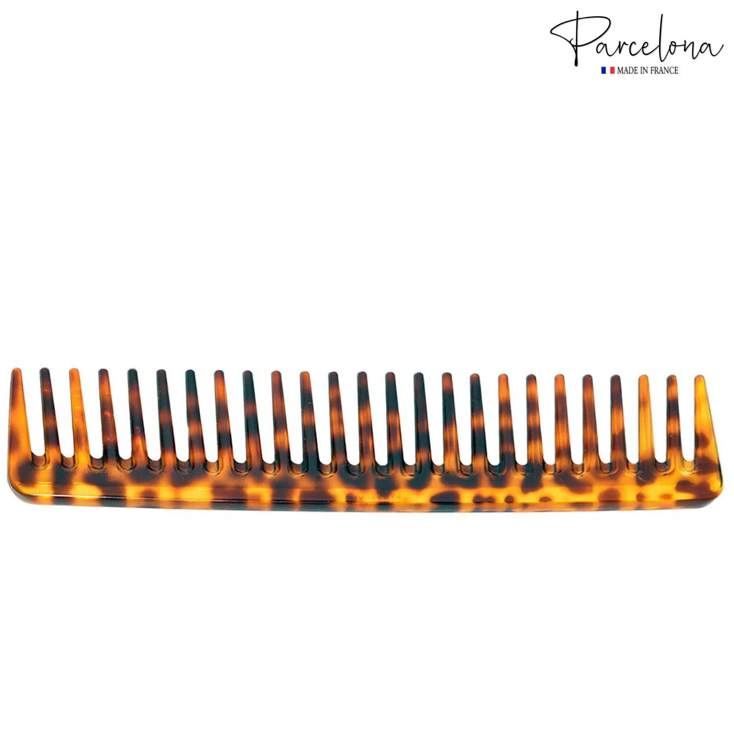 Parcelona French Wide Tooth Rake Leopard Pattern Large Cellulose Hair Detangling
