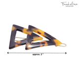 French Amie Pyramid Small Tokyo & Onyx Handmade Snap on Hair Pin Clips Barrette
