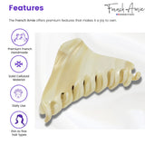French Amie Director Thin and Narrow Small Handmade Celluloid Hair Claw for Women