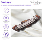 Parcelona French Cube Tortoise Shell Celluloid Automatic Hair Clip Barrette