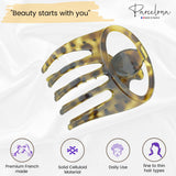Parcelona French Curvy Oval Paw Medium Cellulose Hair Claw for Women and girls
