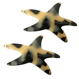 French Amie Star Fish Small Hair Clips Cellulose Acetate Beach Barrette Slide Set of 2