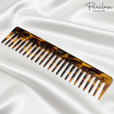 Parcelona French Wide Tooth Rake Giraffe Large Celluloid Hair Detangling Comb
