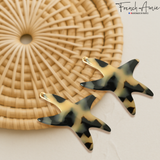 French Amie Star Fish Small Hair Clips Cellulose Acetate Beach Barrette Slide Set of 2