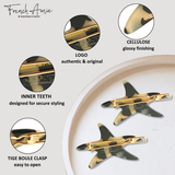 French Amie Star Fish Small Hair Clips Cellulose Acetate Beach Barrette Slide Set of 2