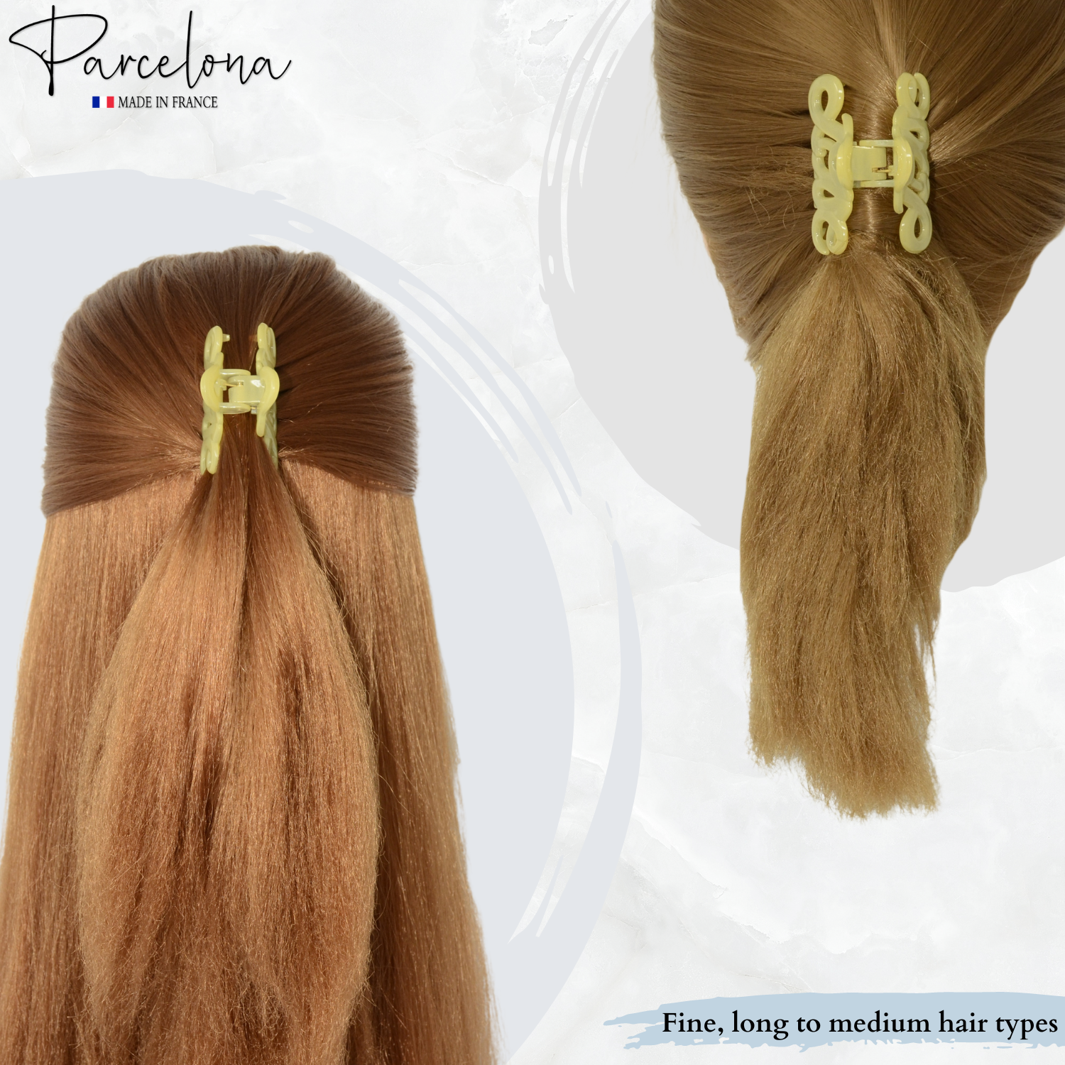 Parcelona French Love Small 2" Cellulose Acetate Hair Claws for Women and Girls
