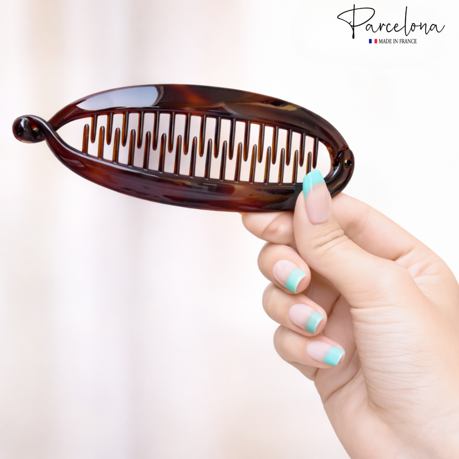 Parcelona French Large 5.5" Cellulose Ponytail Holder Banana Hair Clip for Women
