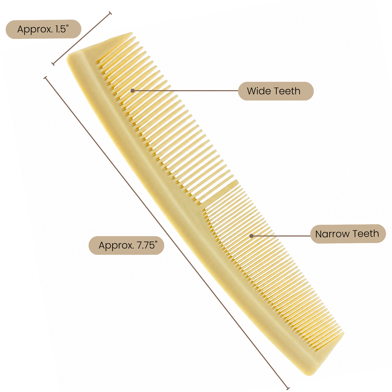 Parcelona Peigne Cellulose Acetate Dual Tooth Hair Styling Dressing Comb