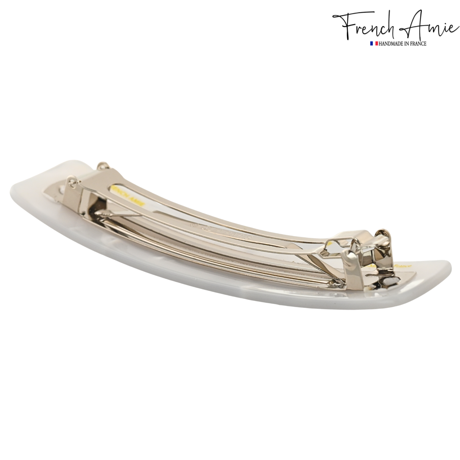 French Amie Long Rectangle Handmade Large Hair Barrette Clip for Women N Girls