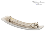 French Amie Long Rectangle Handmade Large Hair Barrette Clip for Women N Girls