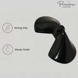 Parcelona French Bow Small Hair Barrette Black Hair Clips for Women - 2 Pieces