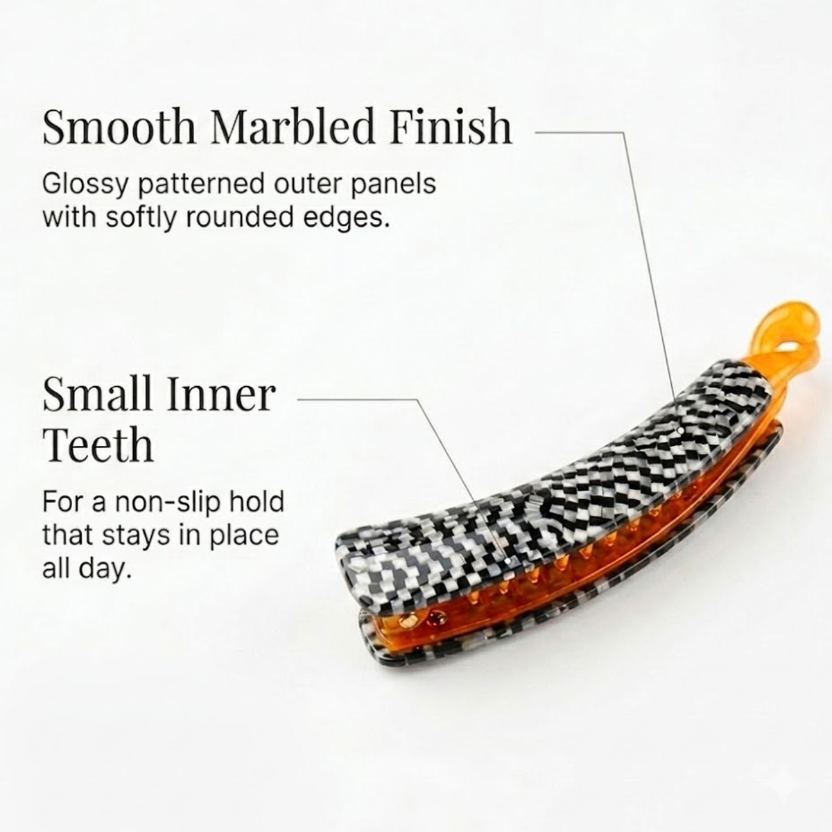 Moeni Curve Large 4 Inch Cellulose Acetate Banana Hair Clip for Women