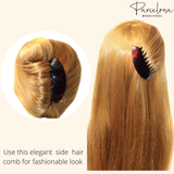 Parcelona French Wide Edge Shell Large 4" Celluloid Set of 2 Side Hair Combs
