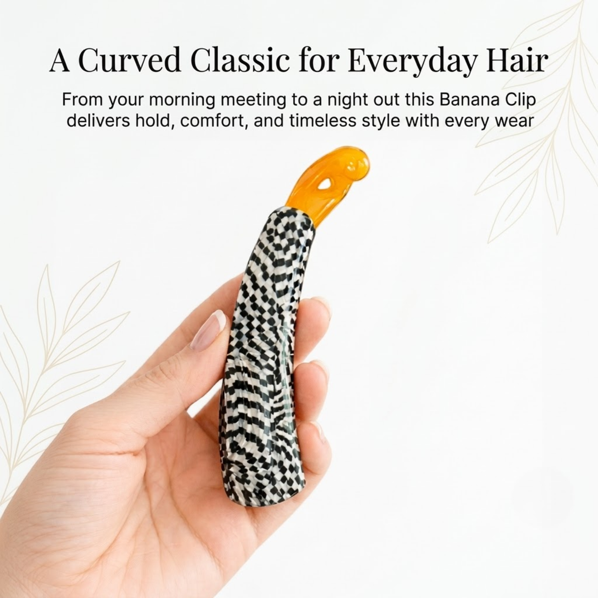 Moeni Curve Large 4 Inch Cellulose Acetate Banana Hair Clip for Women