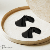 Parcelona French Bow Small Hair Barrette Black Hair Clips for Women - 2 Pieces