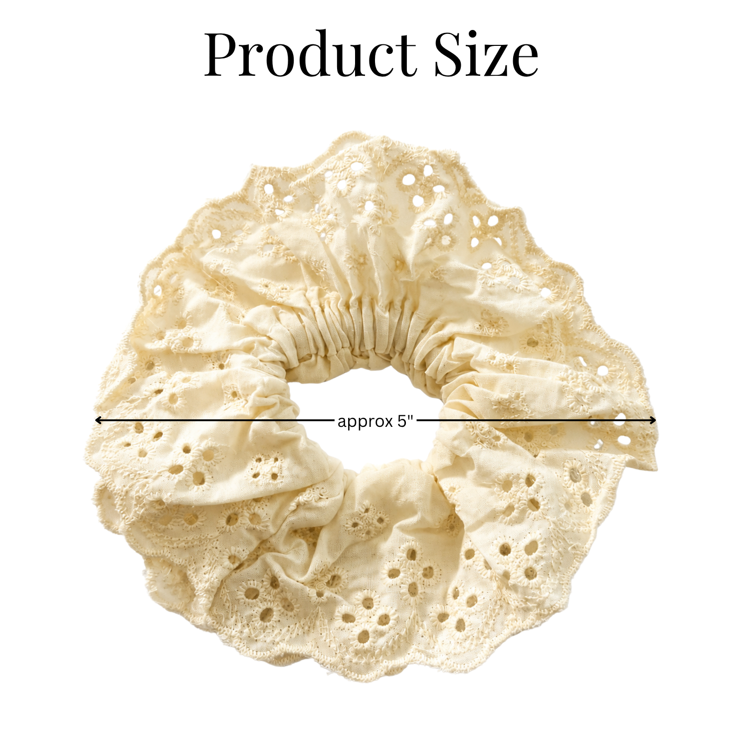 Moeni Rosette Beige Blue Black Extra Large Eyelet Lace Scrunchie Set of 3