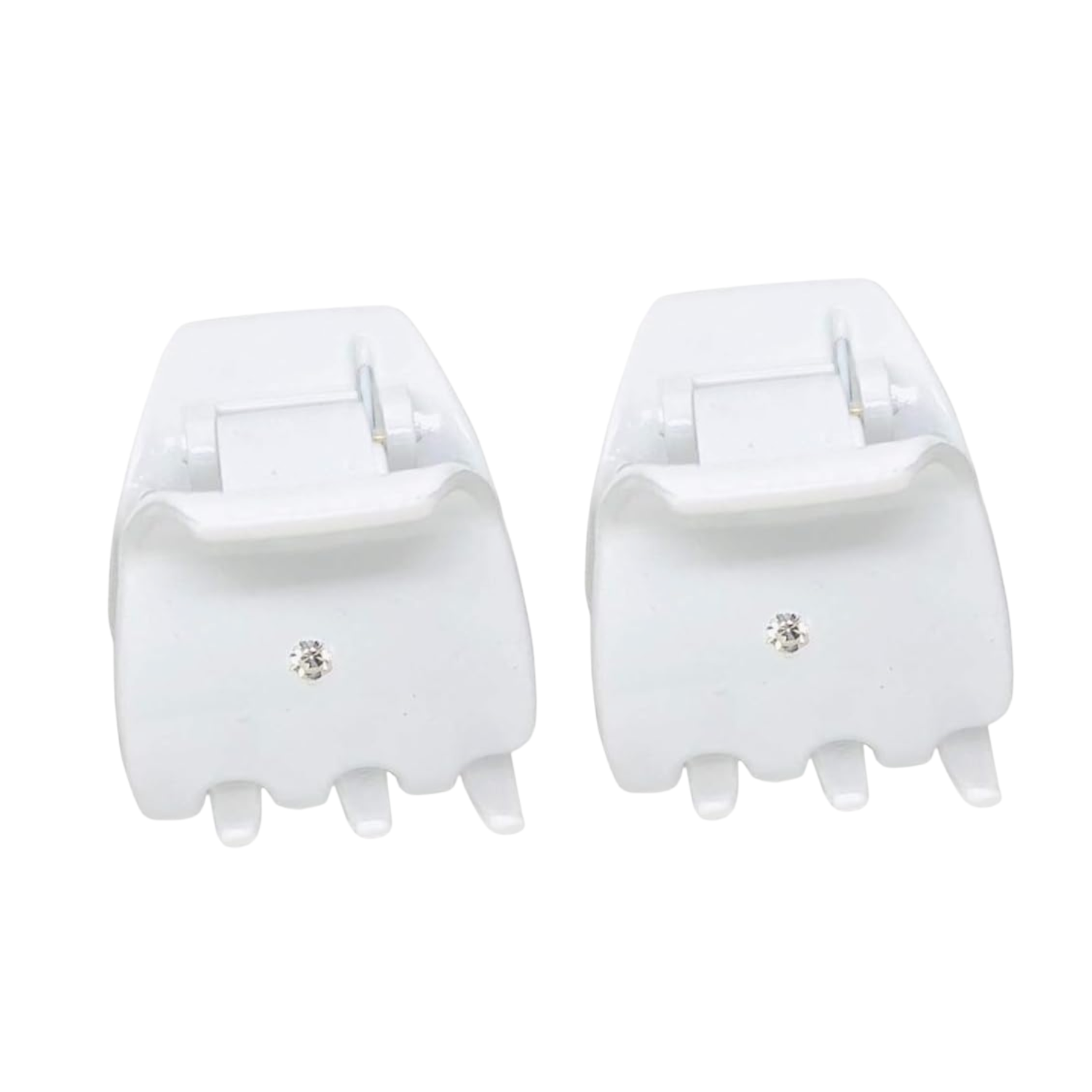 Parcelona French Mignon 1.25" Mini Hair Claw Crystal Accent Clips for Women 2pcs
