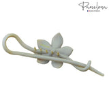 Parcelona French Large 4" Crystal Flower Cellulose Twist and Clip Hair Barrette