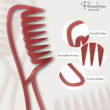 Parcelona Golden Brown Pink Salon Long Teeth Celluloid Acetate Hair Combs