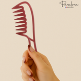 Parcelona Golden Brown Pink Salon Long Teeth Celluloid Acetate Hair Combs