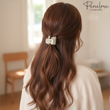 Parcelona French Mignon 1.25" Mini Hair Claw Crystal Accent Clips for Women 2pcs