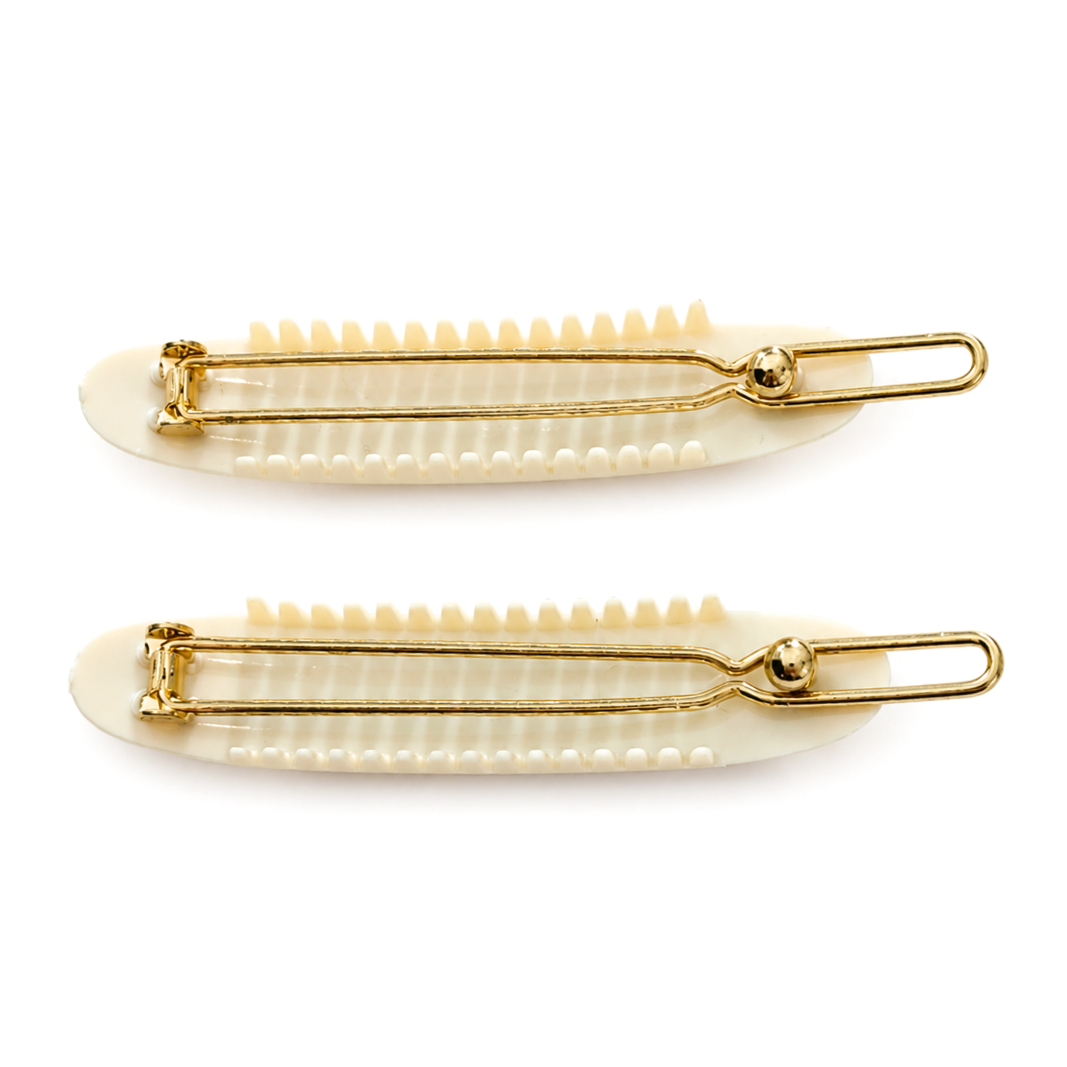 French Amie Oval Hair Barrette Clip Set of 2 Cellulose Acetate Tige Boule Clasp