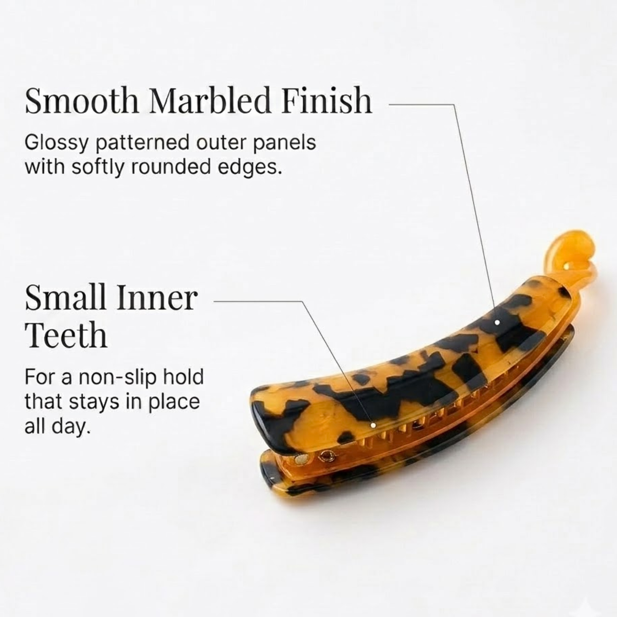 Moeni Curve Large 4 Inch Cellulose Acetate Banana Hair Clip for Women