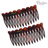 Parcelona French Circles Edge Small 2.75” Celluloid Side Hair Combs - 2 Pcs