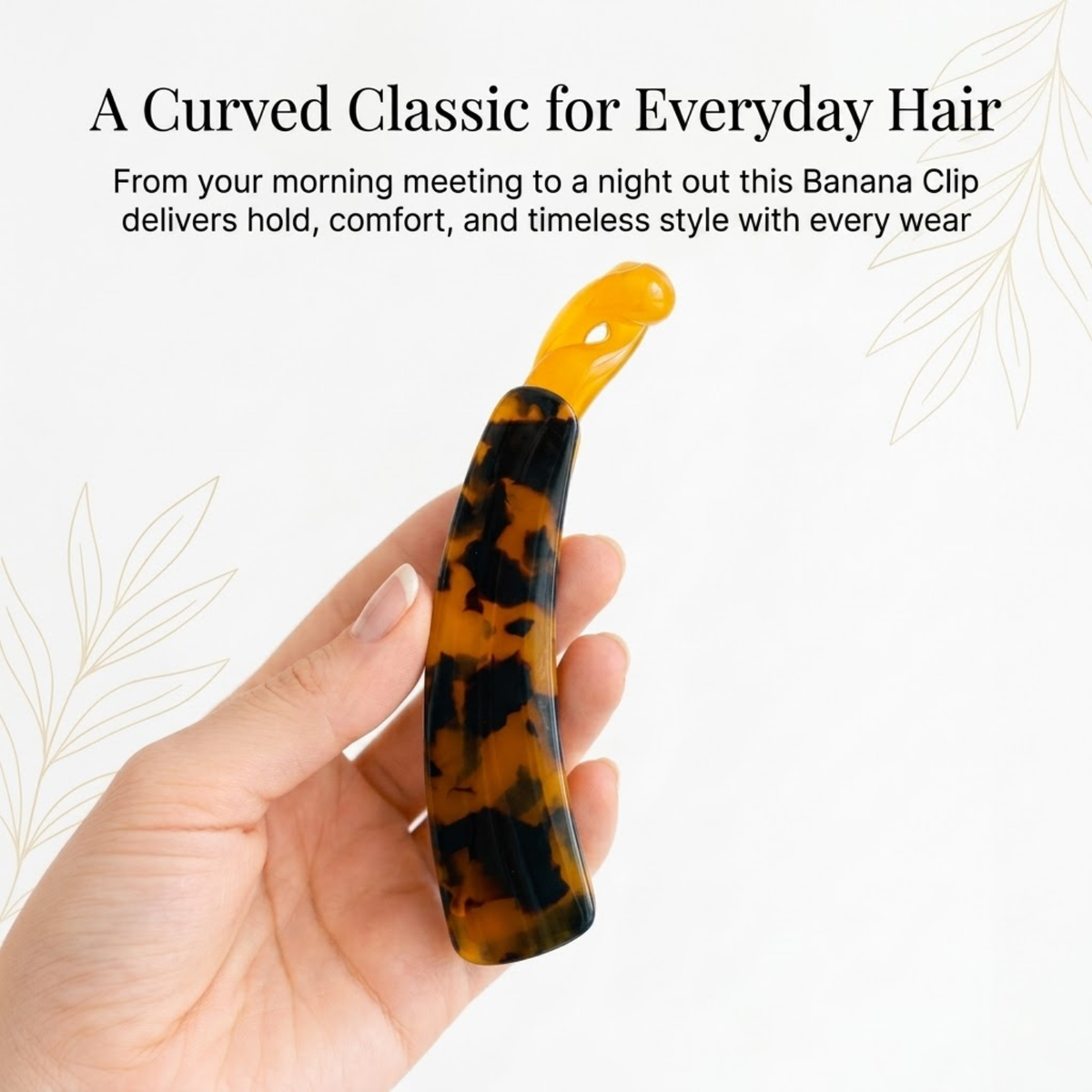 Moeni Curve Large 4 Inch Cellulose Acetate Banana Hair Clip for Women