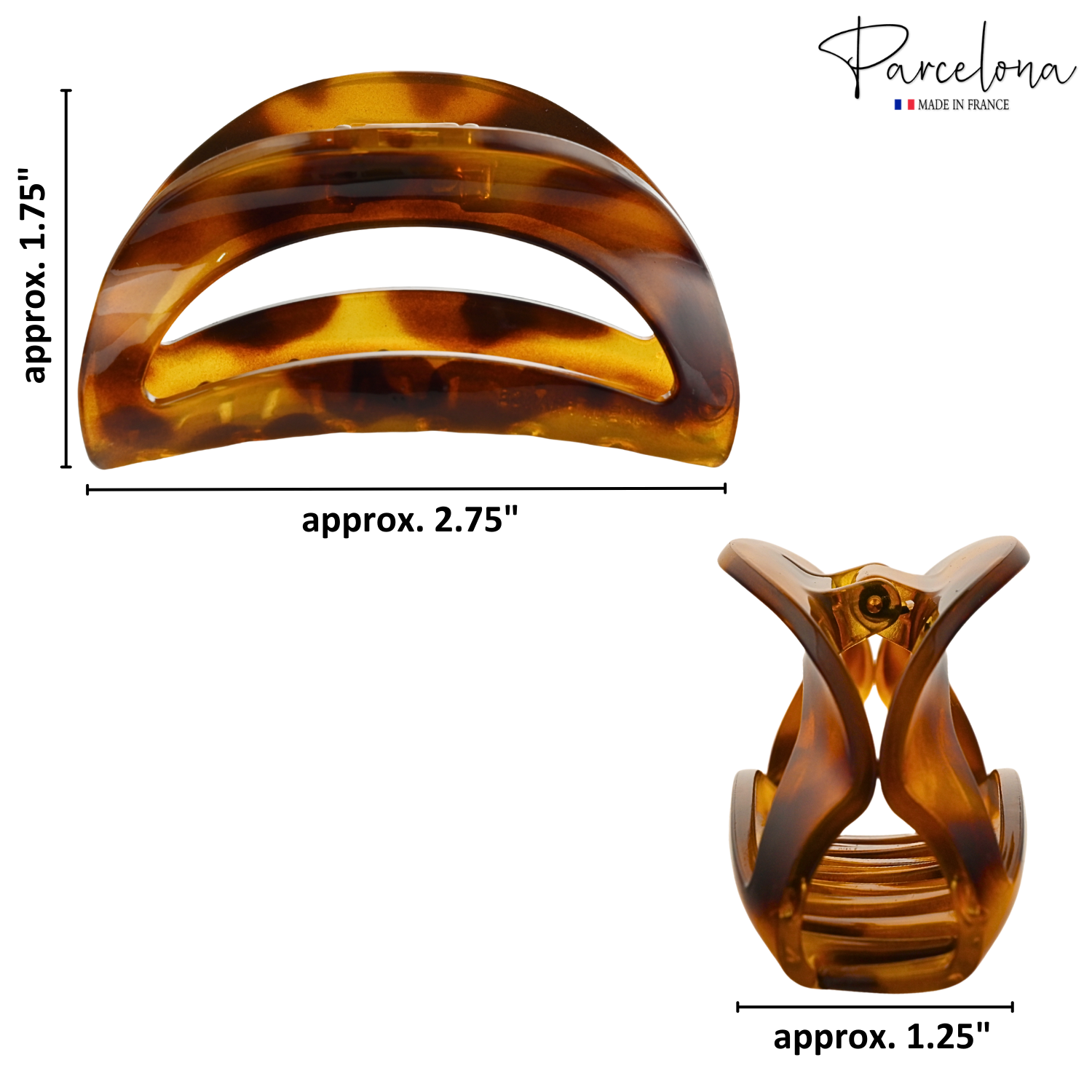 Parcelona French Vrille 2 3/4" Small Shell Jaw Hair Claw Clip for Women